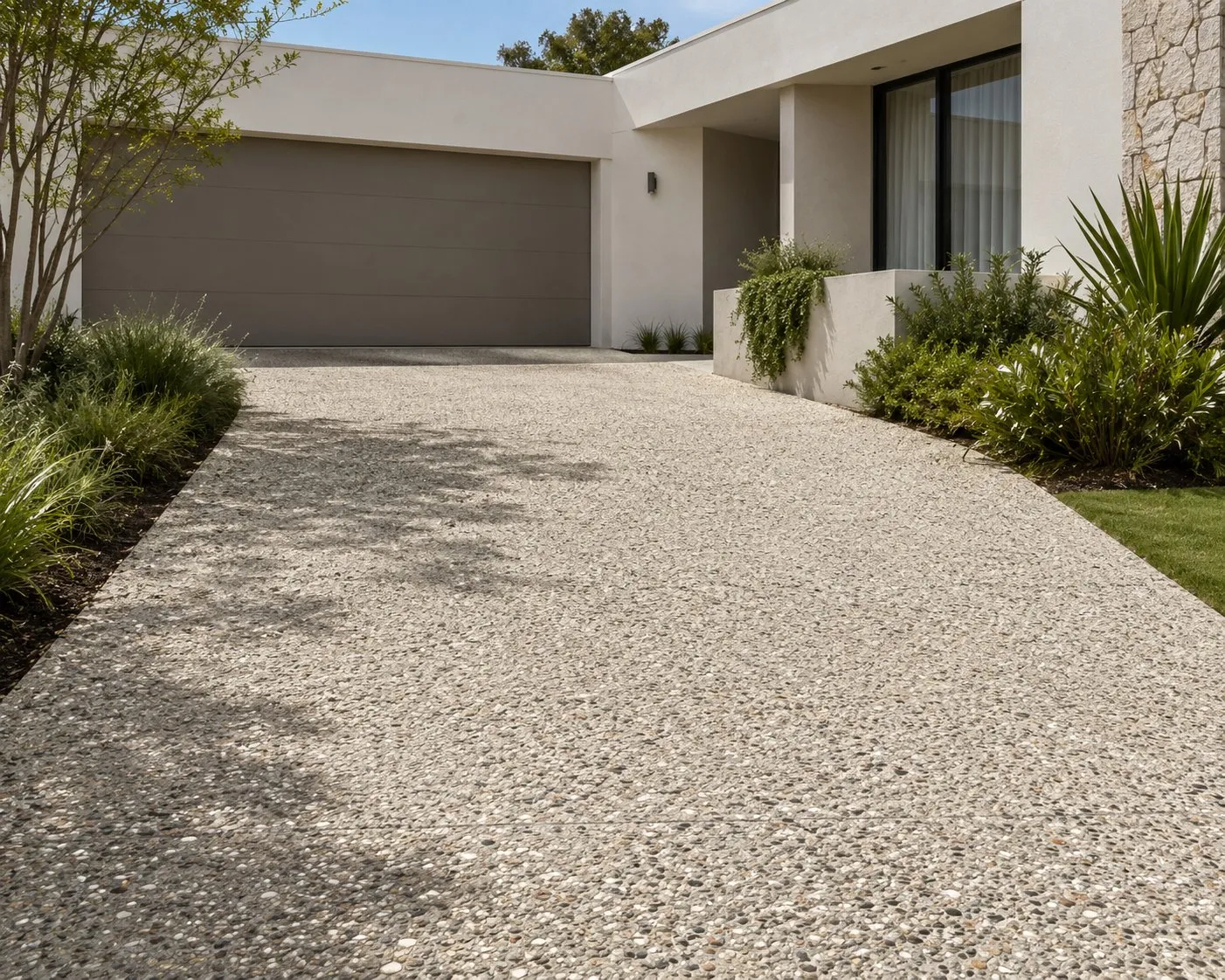 Exposed aggregate finish, indicative look